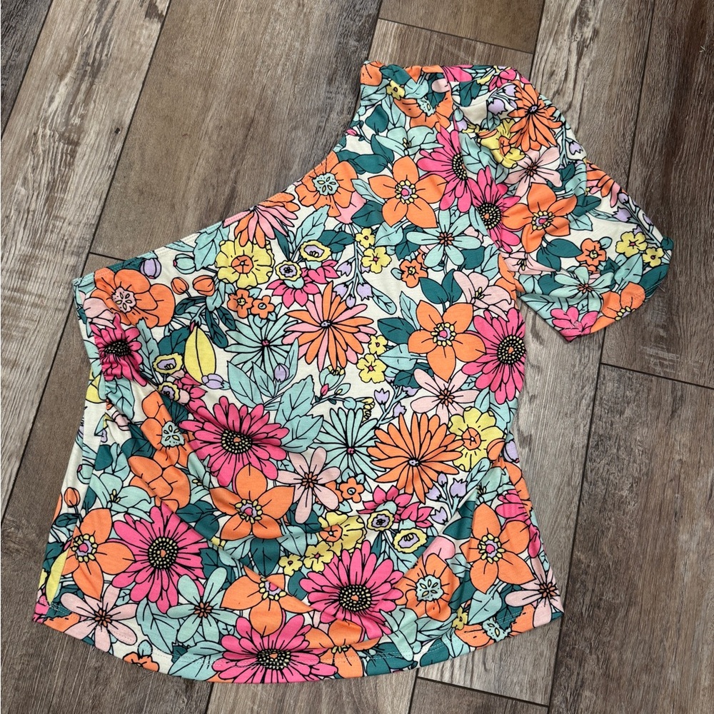 One-Shoulder Floral Top